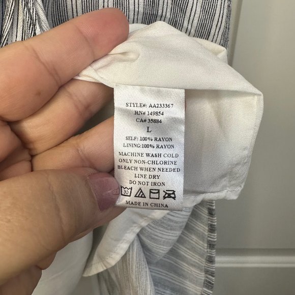 Sadie & Sage Black & White Striped Mini Dress Large - Picture 4 of 13